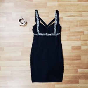FIRST OFFER! Black and silver beaded dress